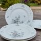 Lot of 4 flat plates, blue flowers model Gabrielle Porcelaine Limoges Bernardaud e