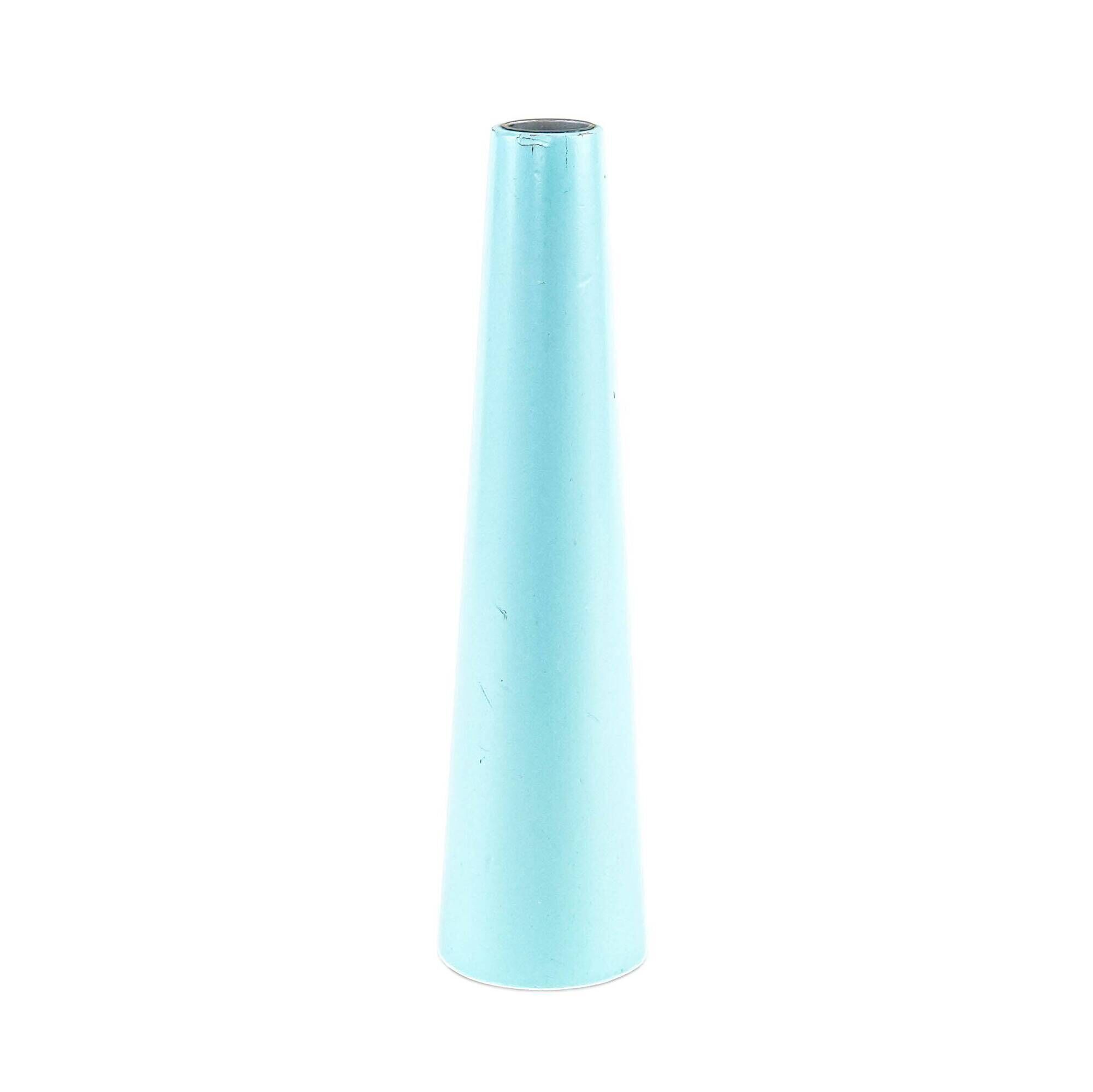 Wooden candlestick in blue, Danish design 1970s