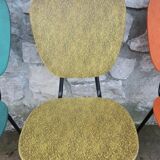 5 vintage skai metal chairs 60 years