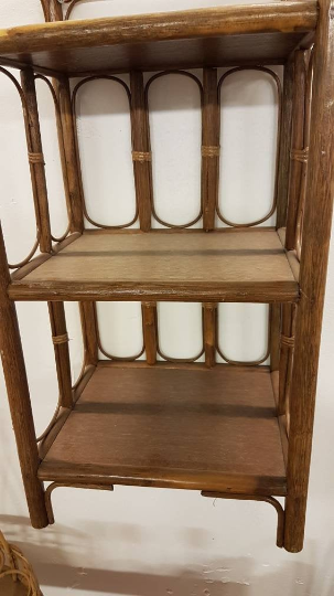 Bamboo rattan shelf