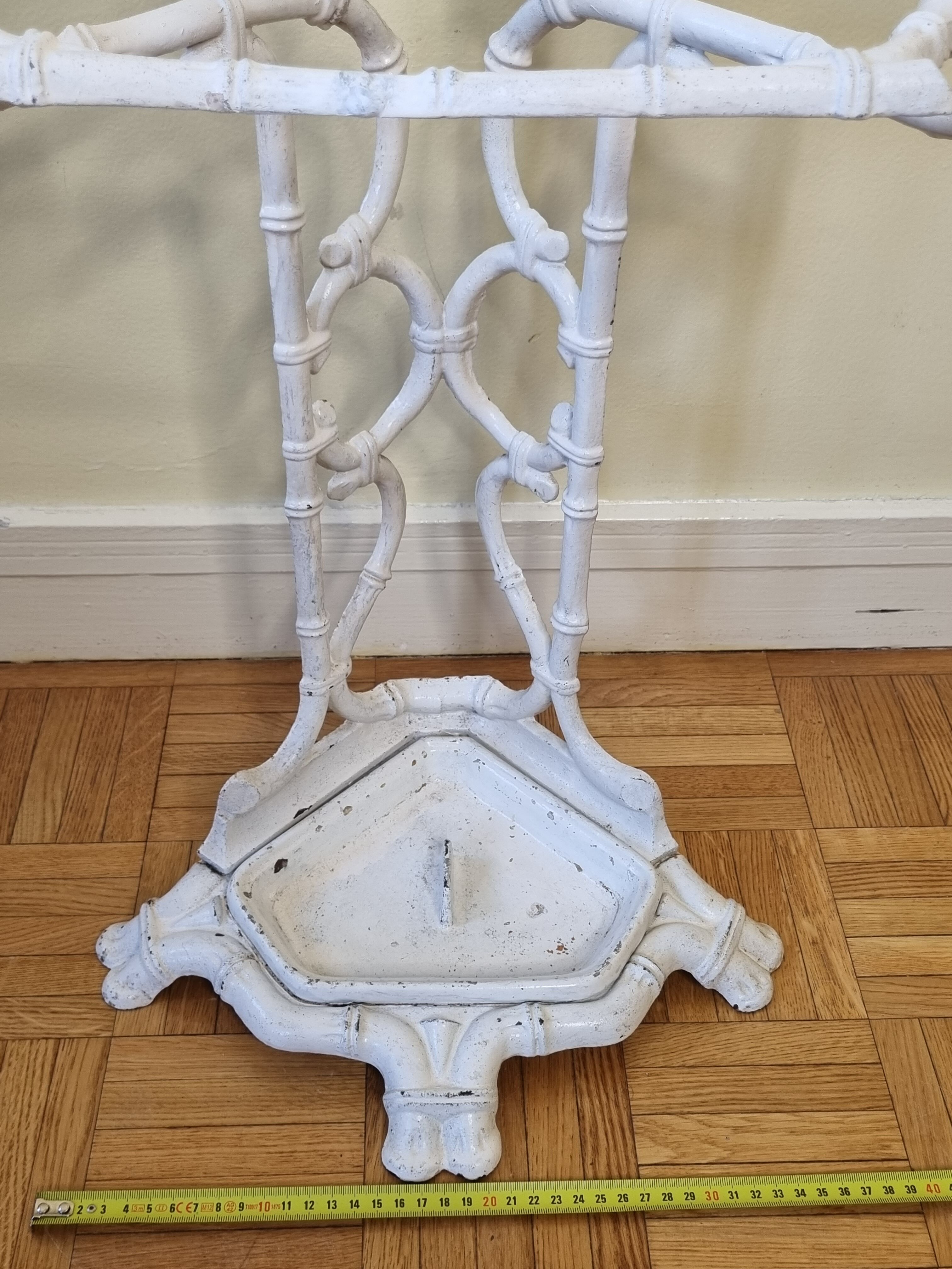 Old Victorian umbrella stand, late nineteenth century in white lacquered cast iron