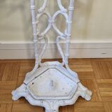 Ancien porte-parapluie victorien, fin XIXème en fonte laqué blanc