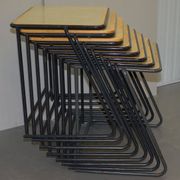 Table de bureau empilable militaire britannique en acier inoxydable