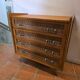 Vintage rattan and oak chest of drawers from the 60s