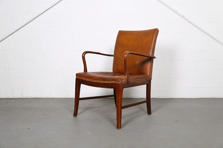 Vintage leather armchair of Danish design