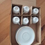 6 CNP mocha cups gilded with fine 24 carat gold