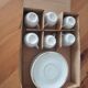 6 CNP mocha cups gilded with fine 24 carat gold