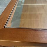 Coffee table in solid cherry and glass