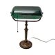 Bronze Banker's Lamp From Steinhauer with green glass shade, early 21st