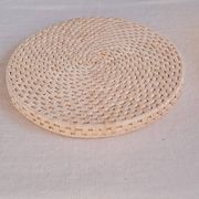 Varnished rattan tray