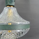 Pineapple lamp in crystal and patinated metal, France, 1950