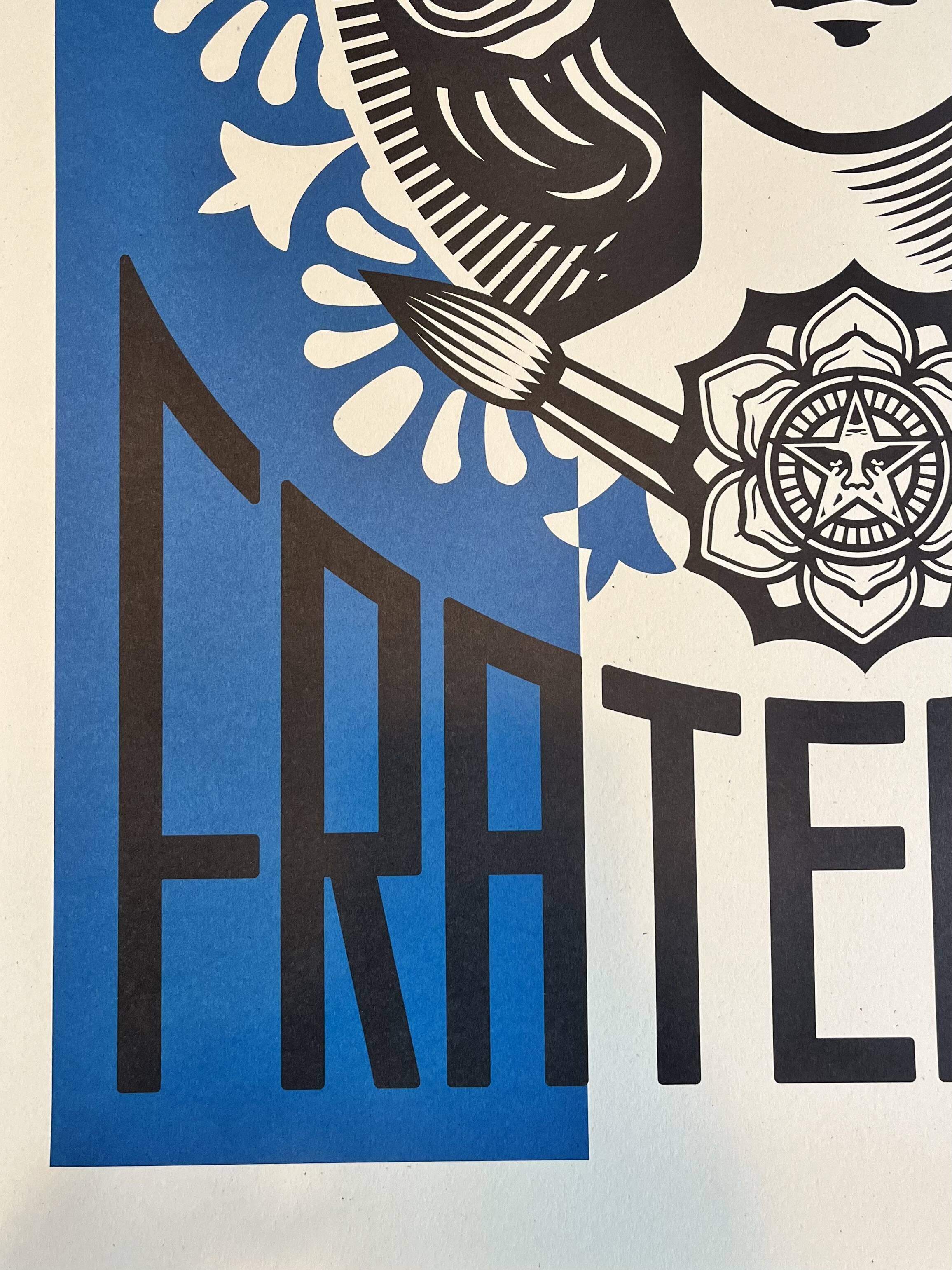 Shepard fairey (obey) - “liberty equality fraternity” screen print 91x61cm