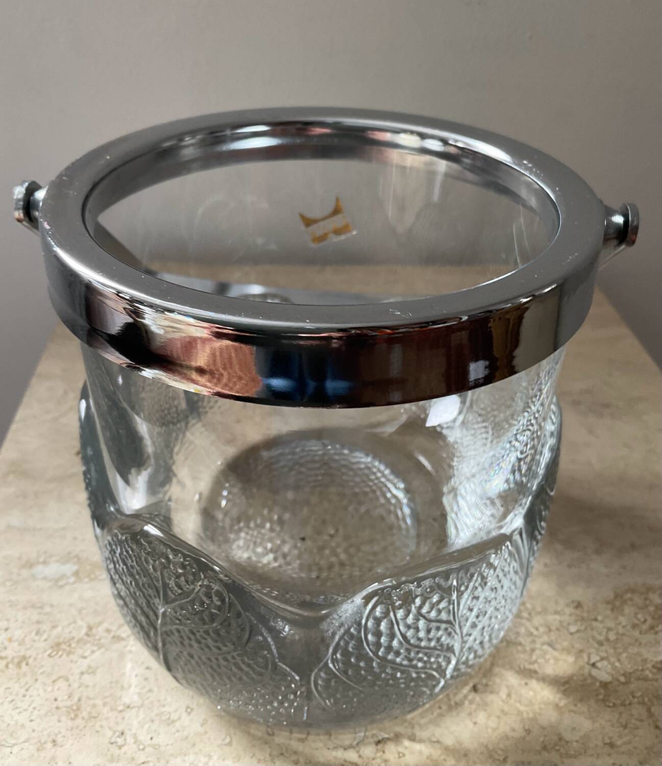Crystal ice bucket from Lacs Italy 1970s