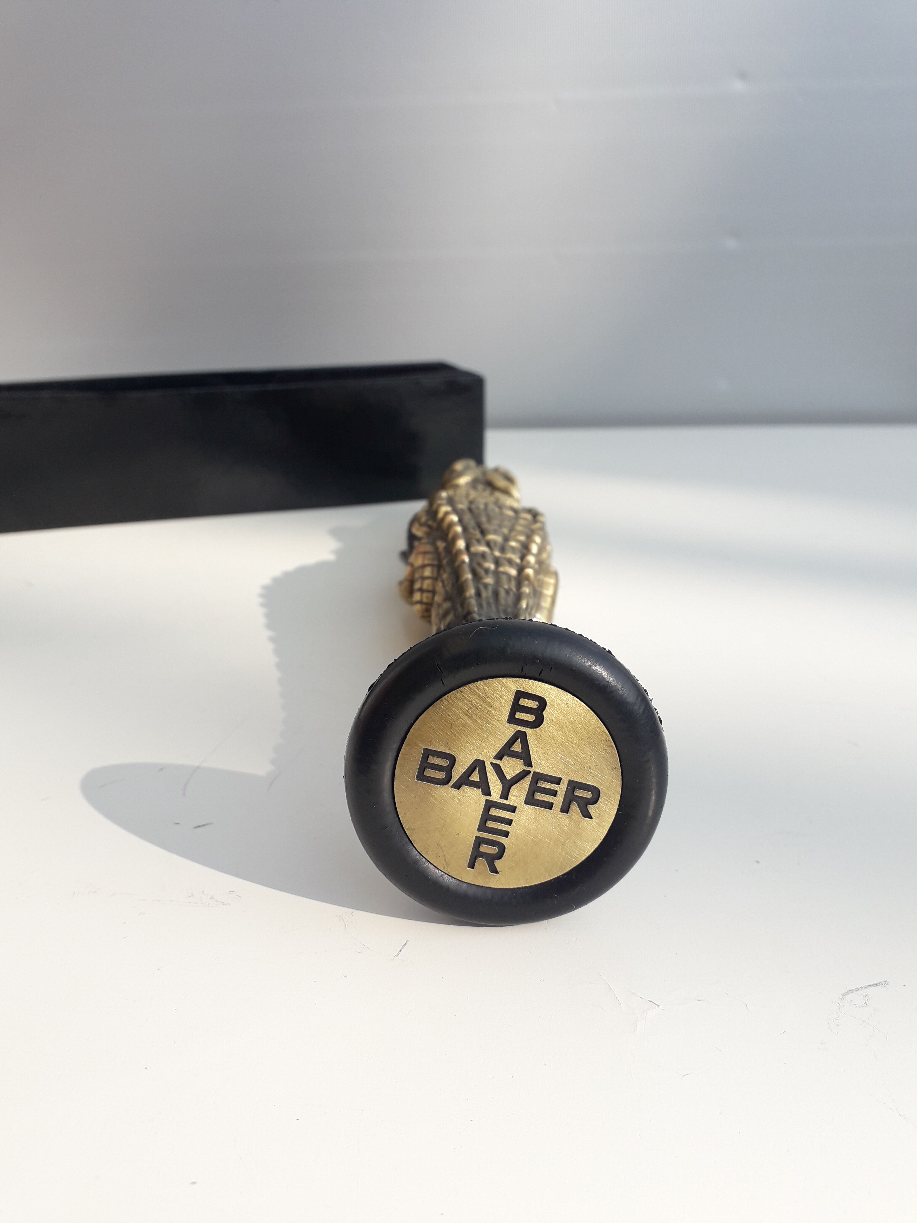 Doctor's reflex hammer Bayer brass crocodile 1960