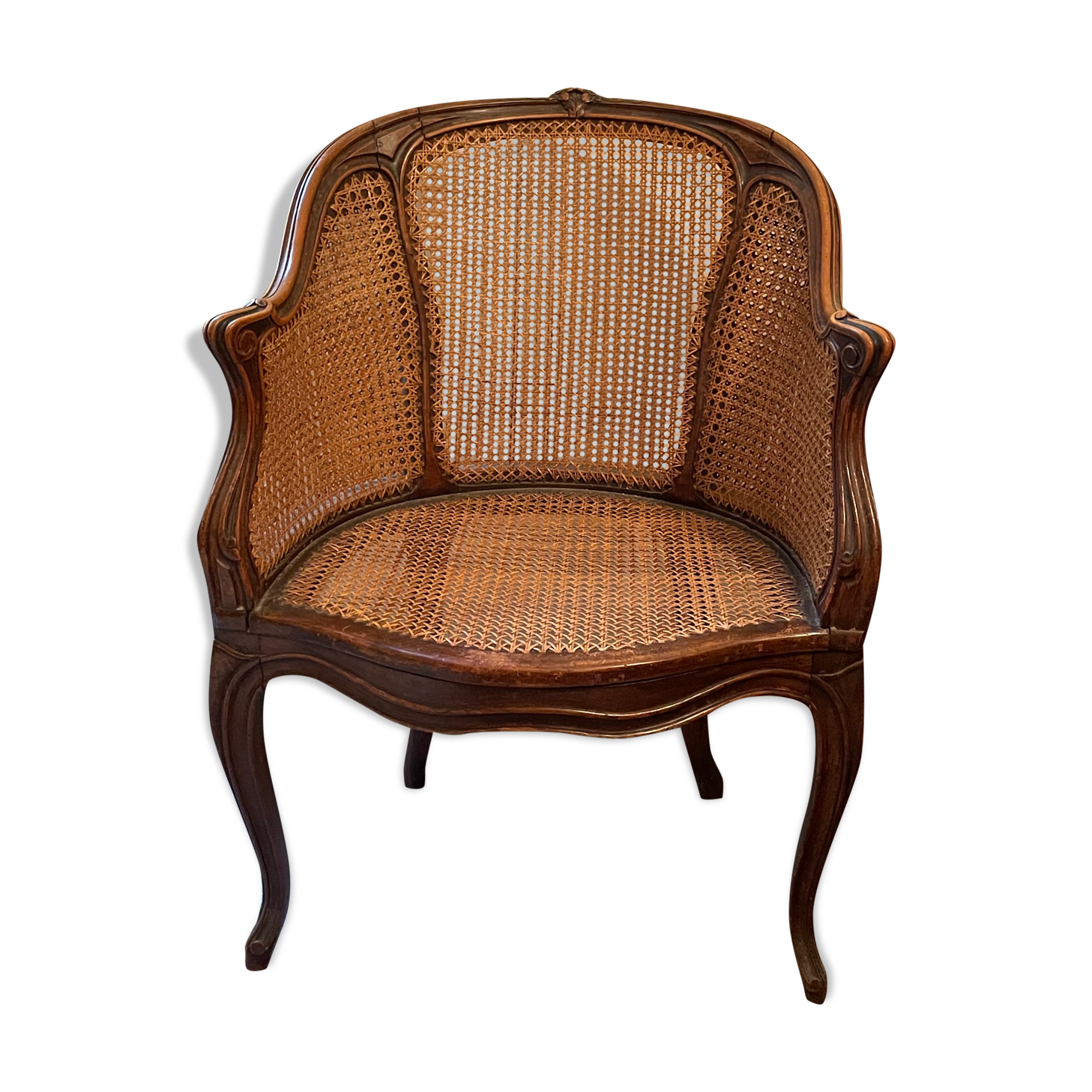 Office chair Louis XV canné 19e