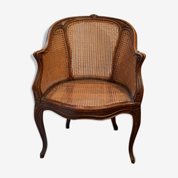 Fauteuil de bureau Louis XV canné 19e