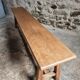 Vintage oak bench, solid wood dining bench, rustic farmhouse bench, French country style, circa 1950–1965.