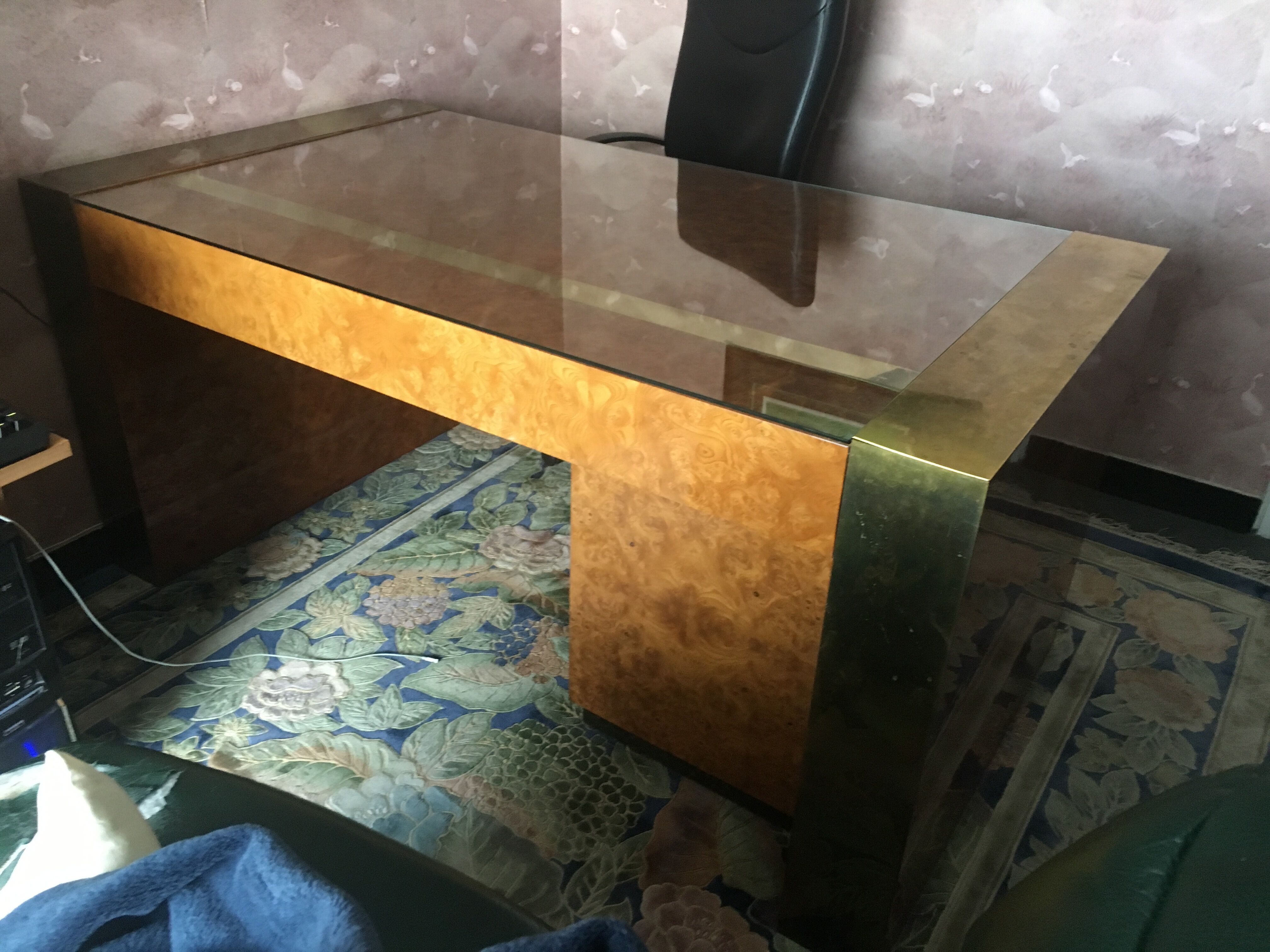 Jean-Claude Mahey elm burl desk
