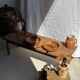 Salad server or large flat oval teak spoon L28 D8.5