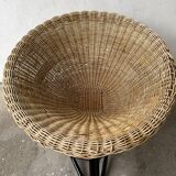 Armchair 50s in rattan and metal