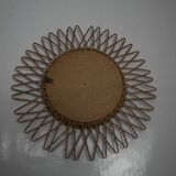 Sun rattan mirror 1960