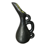 Large Ray Camart vase, Vallauris, free-form in matte black ceramic, 1950