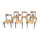 Suite de 6 chaises en rotin et acajou N.Otto Moller