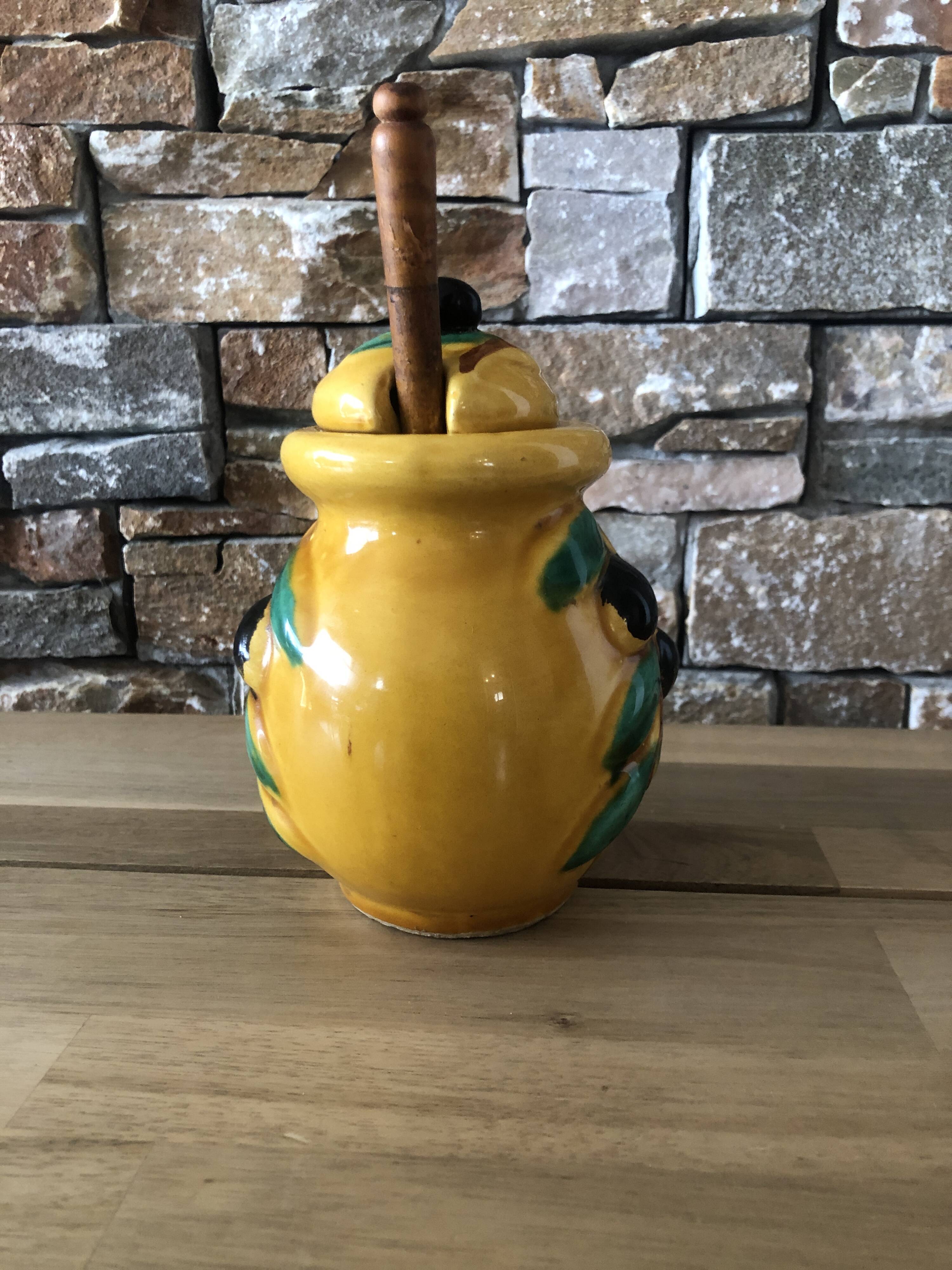 Olive pot with spoon Vallauris