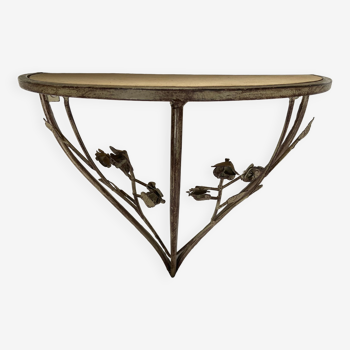Patinated metal wall console
