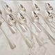 Silver dessert or coffee spoons, "Boulenger", Baguette pattern