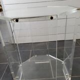 Octagonal side table in transparent plexiglass from the 70s