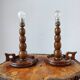 Pair of vintage brutalist lamps 1950/60