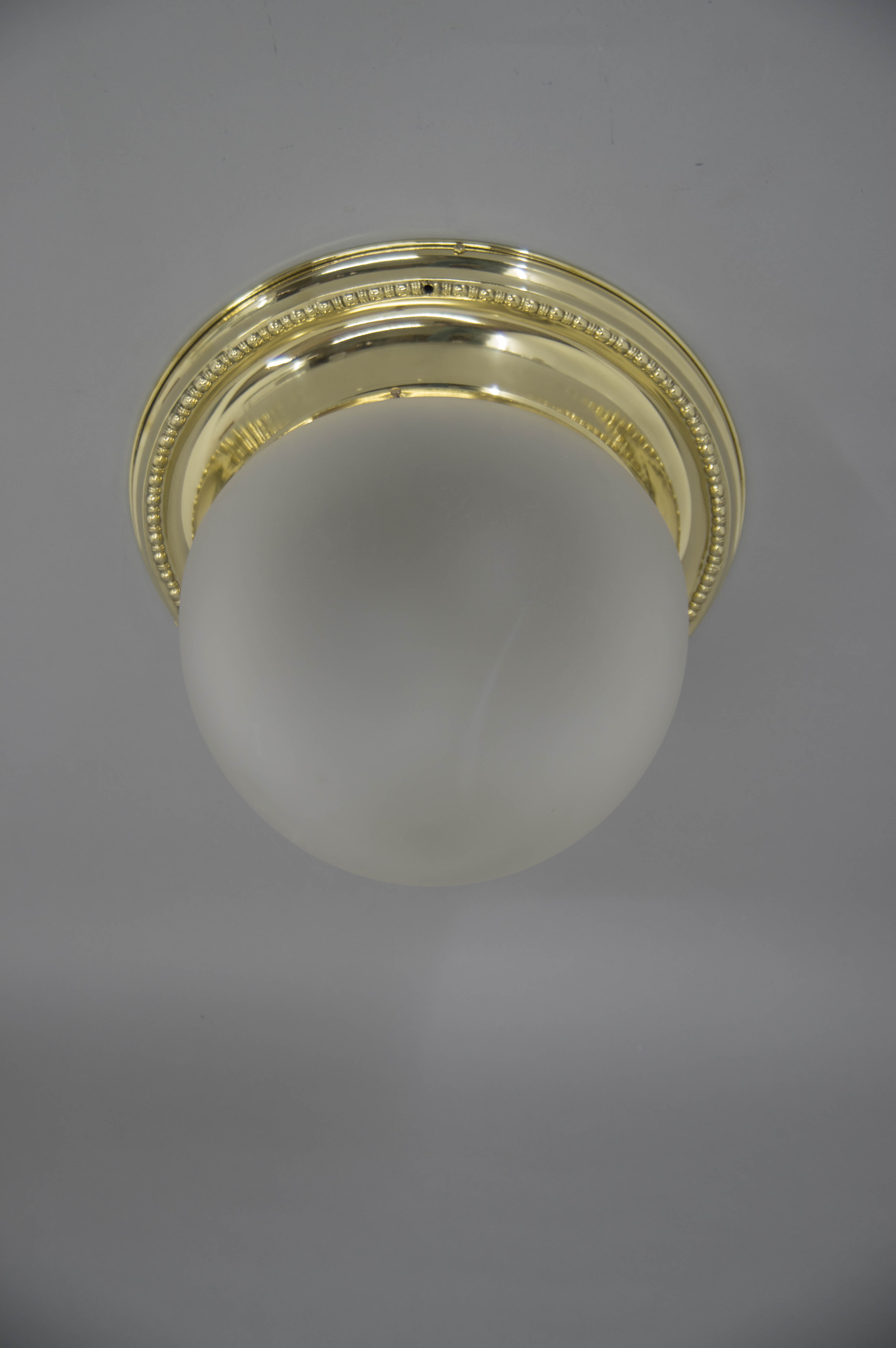 Large Art Nouveau Flush Mount, 1920s, Restored