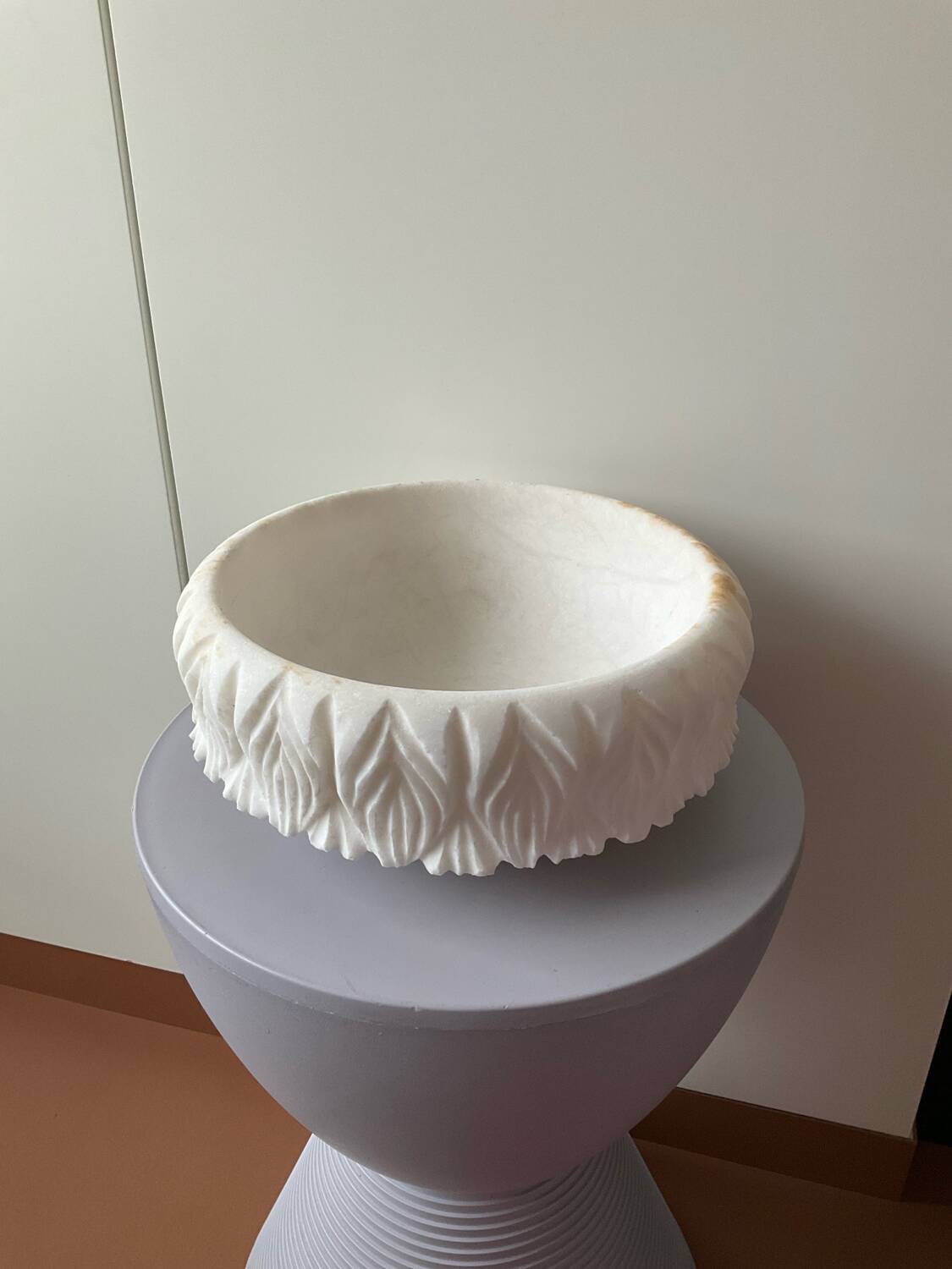 Antique stone fruit bowl