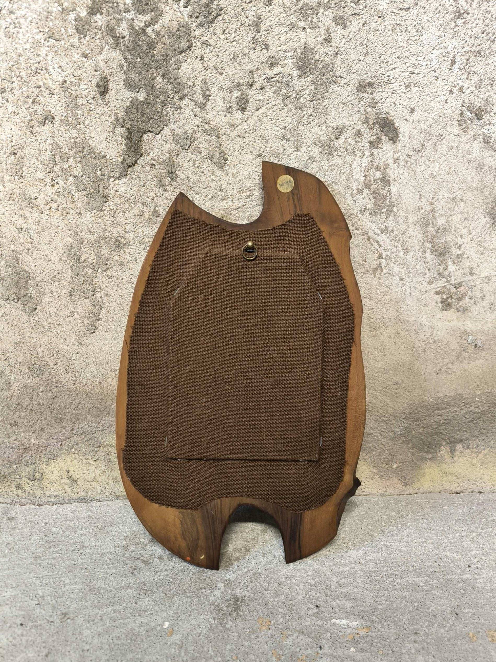 Vintage free-form mirror in solid wood