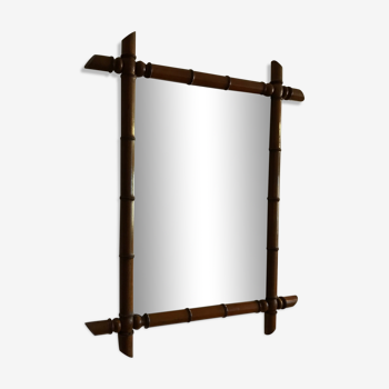Miroir en bambou parqueté