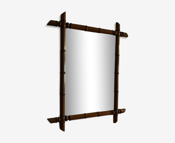 Miroir en bambou parqueté
