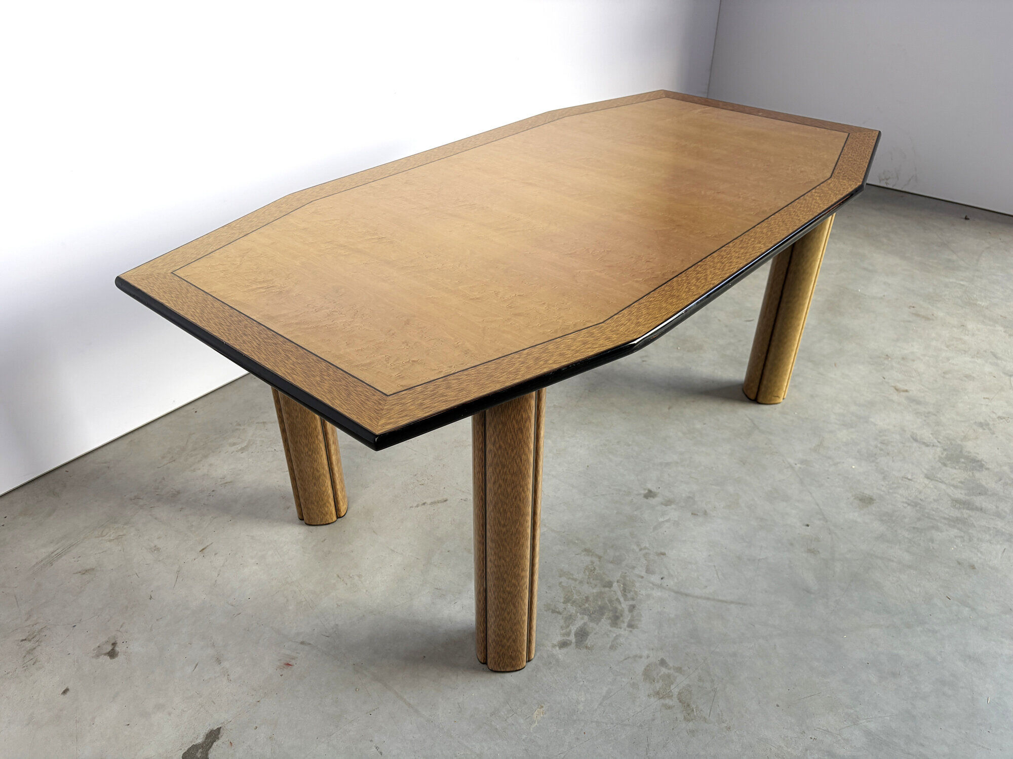 Vintage burl wood dining table, 1980s