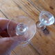 Set of 2 old foot glasses for liqueur