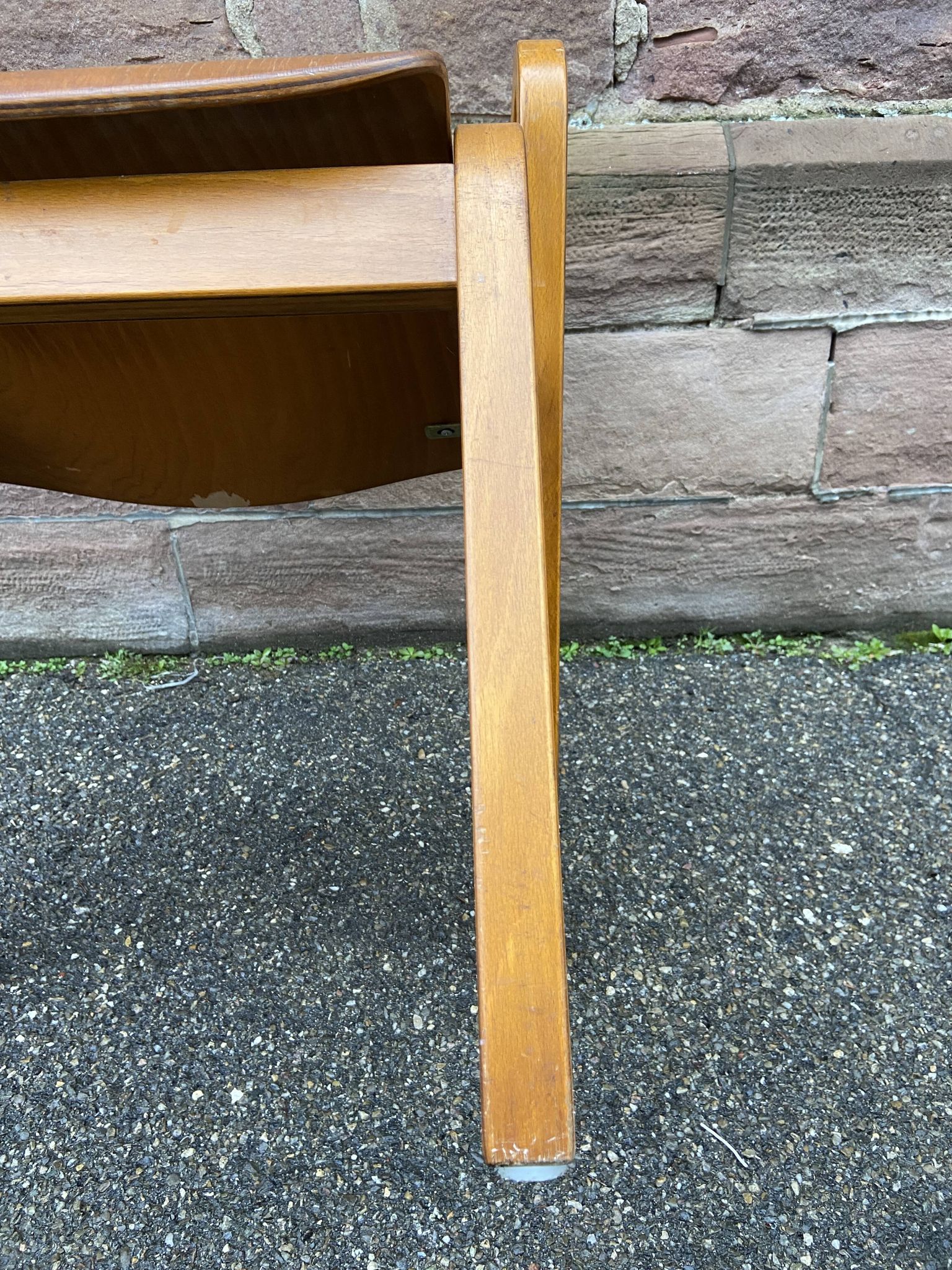 vintage Scandinavian wooden office armchair