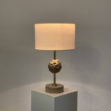 Angelo Brotto for Esperia — Sculptural Travertine Table Lamp, Italy, 1970s