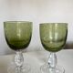 Set de 6 verres à vin 1970 en verre bullé vert