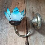 Wall lamp lotus flower petal blue mother-of-pearl base gold patinated dp 1123218