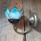 Wall lamp lotus flower petal blue mother-of-pearl base gold patinated dp 1123218