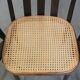 Lot de 4 chaises de salle à manger/bistro au design vintage en bois avec sièges tissés