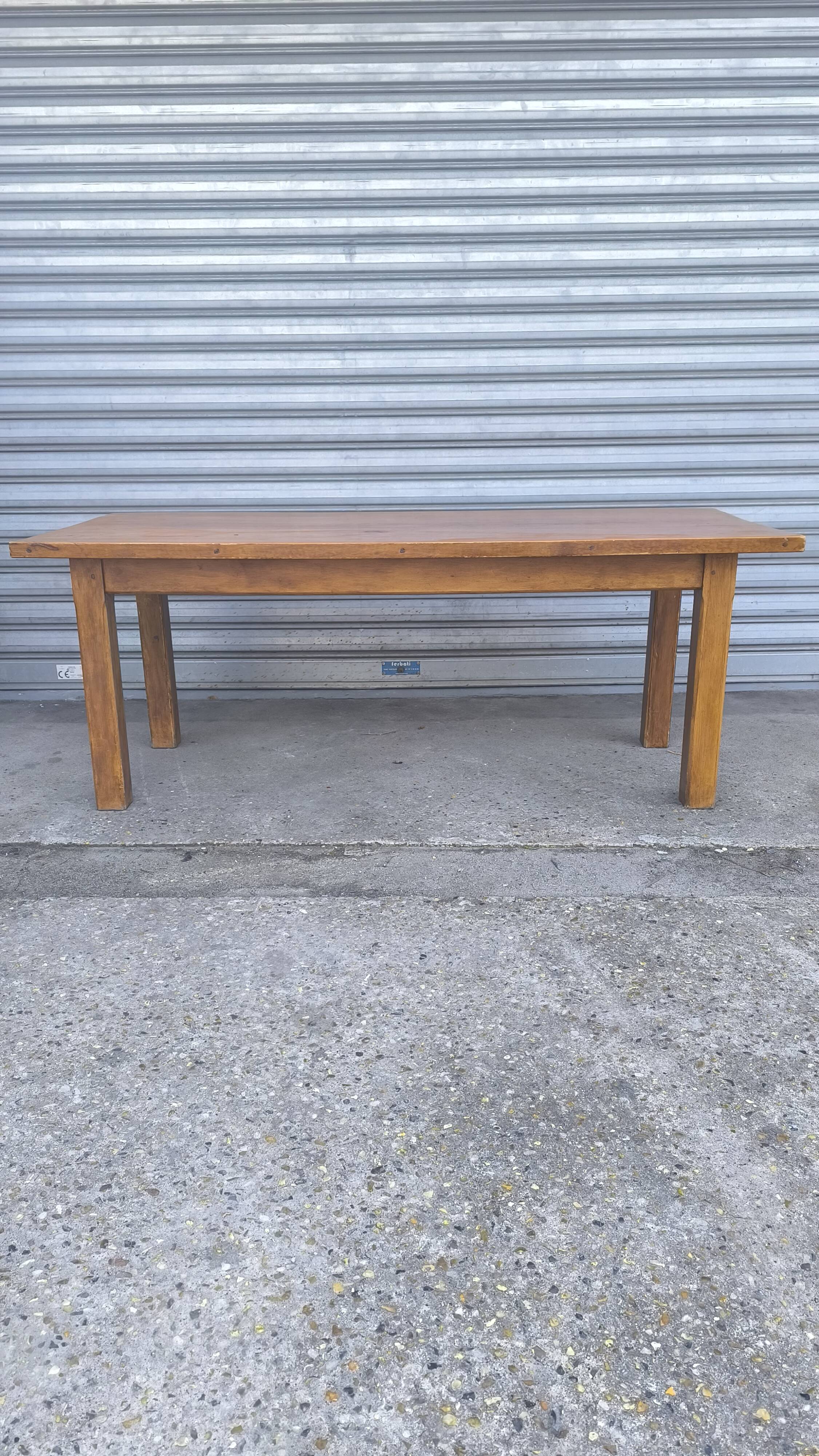 Solid elm farmhouse table, 1960s
