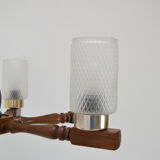 Mid-century wood chandelier  by Inva Litomerice,1970's