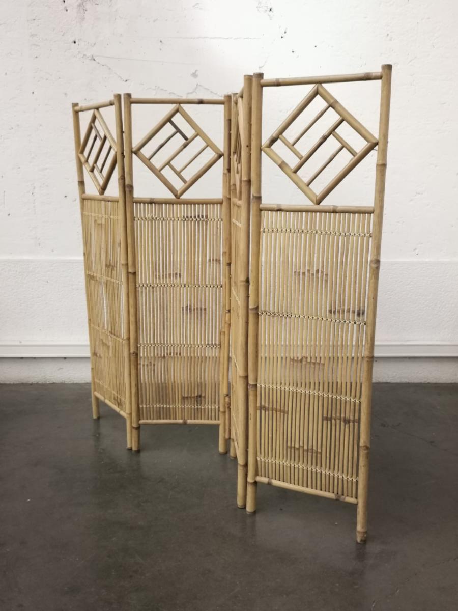 Bamboo and rattan screen