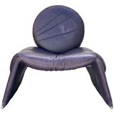 Italian Leather Calipso Armchair by Vittorio Introini for Saporiti, 1970s