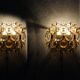Brass and crystal glass wall lamps from Palwa